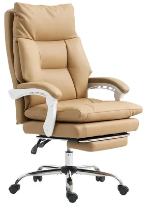 Zdjęcie produktu dla Krzesło biurowe HOMCOM – ergonomiczne krzesło biurowe z podparciem lędźwiowym