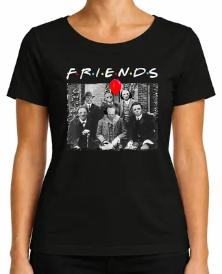 Immagine prodotto di Horror Friends Parody Halloween Masks Pennywise Jason Michael Maglietta da donna, nero, M