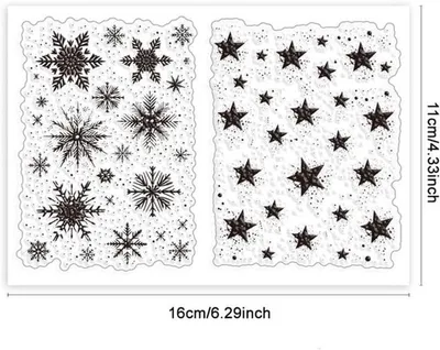 Weihnachts Schneeflocken - DIY Scrapbooking - Craft Seal - Geeignet für Kartenherstellung - Transparent - Weihnachten