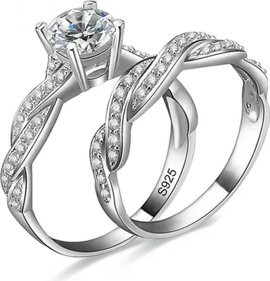 Produktbild von Damenring Zirkonia Stein Verlobungsring Solitärring Bandring 925 Sterling Silber Autiga® silber 57 - Ø 18,14 mm