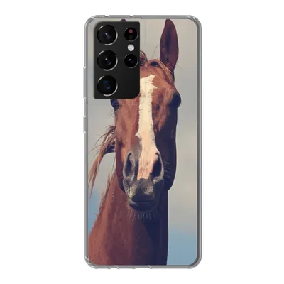 Produktbild von MuchoWow® Handyhülle Schutzhülle Hülle für Samsung Galaxy S21 Ultra Pferd - Luft - Blau Silikon Softcase Handy Hülle - Mobiltelefon