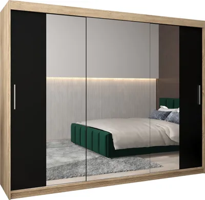 Produktbild von Kleiderschrank, Schiebetürenschrank Schlafzimmer, Schrank mit Spiegel TOKYO 2 250 cm