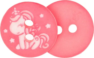 Produktbild von Knopf - 6er Set - Durchmesser 15 mm - Rosa, Weiß