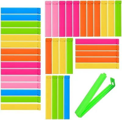 Produktbild von PolkaHome® 40 Stück Verschlussclips für Beutel, Quadratische Kopfclips, Lebensmittelclips, Gefrierbeutelclips, Küchenaufbewahrung