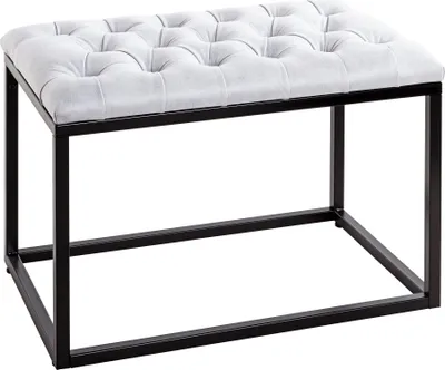 Produktbild von HAKU Sitzhocker grau, schwarz - Metall, Textilgewebe, B/H/T: 60x45x40 cm