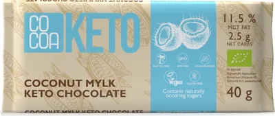 Produktbild von COCOA Kokosmilch Schokolade, 40g, Keto, Zuckerfrei, Vegan
