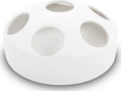 Produktbild von KERAZO 1,5 Liter Keramik Geflügeltränke mit 7 Öffnungen Hühnertränke Ententränke Futterschale Wasserschale Futterstation Wasserstation, 22x10 cm, weiß
