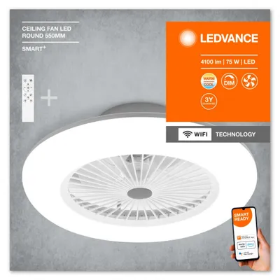 Obrázok produktu pre LEDVANCE 4058075572553 SMART WIFI CEILING FAN LED ceiling light/fan combo LED (monochrome) 74 W White