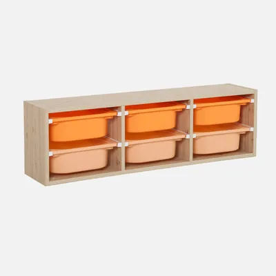 Produktbild von sweeek - Kinder Aufbewahrungsmöbel mit 6 bunten Behältern - Orange