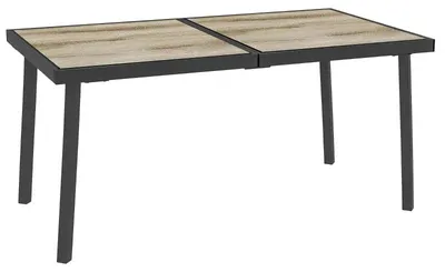 Image de Table de jardin imitation bois | Couleur : Gris | Dimensions : 85 x 145 x 72 cm