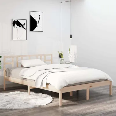 Image de Maison Exclusive - Cadre de lit sans matelas 135x190 cm bois massif
