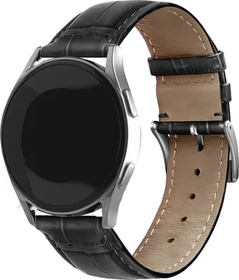 Produktbild von Strap-it Samsung Gear Sport Lederarmband mit Krokoprägung (Schwarz)