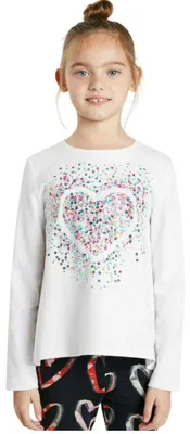 Produktbild von Desigual Core Kinderbluse weiß mit Pailletten 134