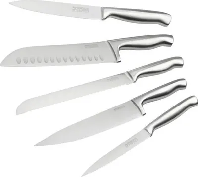 Obrázek produktu pro Sada 5 profesionálních kuchyňských nožů Nirosta, nerezová ocel, 24 až 33,5 cm