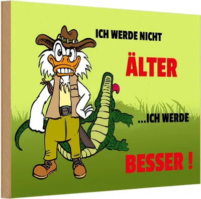 Produktbild von vianmo Holzschild 12x18 cm Werde nicht älter besser Dekoration