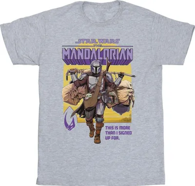 Produktbild von Star Wars - "The Mandalorian More Than I Signed Up For" T-Shirt für Herren BI47276 (XXL) (Grau)