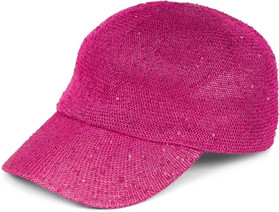 Produktbild von styleBREAKER Damen Sommer Baseball Cap gewebt mit Pailletten | Luftiges Basecap mit Metallschnalle verstellbar | Einfarbige Schildkappe für Strand und Freizeit