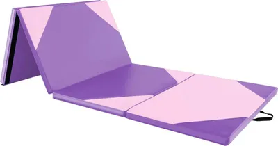 Zdjęcie produktu dla Mata gimnastyczna – składana mata do jogi – TPE – 240 x 120 x 5 cm – miękka i amortyzująca – przenośna – fioletowa