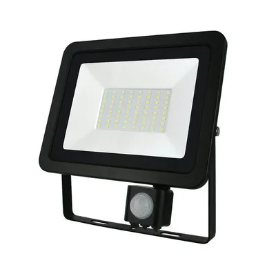 Produktbild von Spectrum LED LUX 3 Fluter schwarz 50W Strahler 4700lm IP44 Kalt 6000K mit Bewegungsmelder