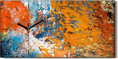 Produktbild von Wanduhr Uhr Wandbild Leinwand Geräuschlos 60x30 Malerei Abstrakte Kunst - schwarze Hände