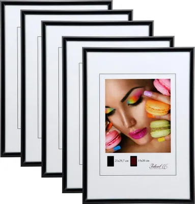 Produktbild von New Lifestyle Set Bilderrahmen Wanddeko Collage Poster Rahmen 2er 3er 5er Pack - Farbe: 5er Pack Schwarz | Format: 40x60