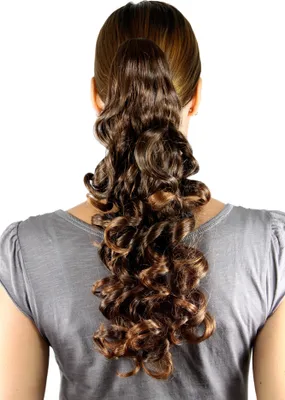 Produktbild von WIG ME UP Haarteil langer gelockter Zopf natürlicher Braun-Mix NC218-2T30