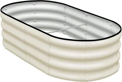 Zdjęcie produktu dla Donica ogrodowa – metalowa – murowana – 120 x 60 x 30 cm – biała