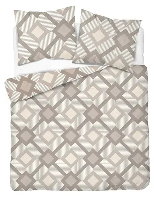Obrázek produktu pro Běžné povlečení, saténové povlečení, vysoká kvalita, rozměr 200x220, barva béžová, vzor mozaika, kód 6068b, Obrázek vytvořený pomocí AI