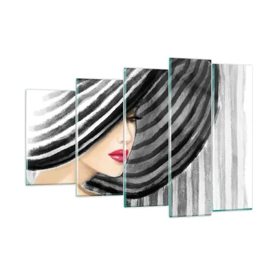 Produktbild von Bilder auf glas - frau stil mode - 150x100cm - Glasbilder - Wandbilder - Kunstdruck - zum Aufhängen bereit - Wanddekoration aus Glas - Glas Bilder - Wandbild auf Glas - 5 Teile - GEG150x100-3926