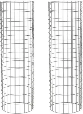 Produktbild von Gabione Gabionensäule rund Ø 35 cm 120 cm 2er  Steingabionen Steinkorb Drahtkorb