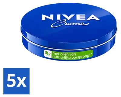 Productafbeelding van 5 x NIVEA Klassieke Crème - Intensief verzorgende huidcrème - 75 ml - Voordeelverpakking - 5 stuks
