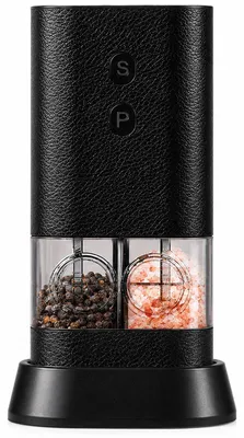 Produktbild von 2‑in‑1 elektrische Pfeffermühle, USB‑aufladbar Salz‑Gewürzmühle mit LED‑Beleuchtung, verstellbarer Mahlgrad für Haushalt & Grill