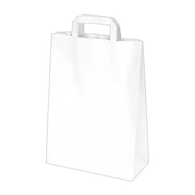 Produktbild von 250x GASTRO Papiertragetaschen 28 x 22 x 10 cm mit EAN-Code weiss