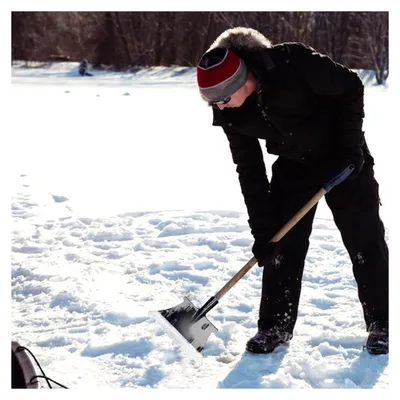 Produktbild von Robuste Schneeschaufel | 33 cm Abnehmbares Winterwerkzeug für Camping, Outdoor, Garten, Rasen, Parkplatz und Gehweg