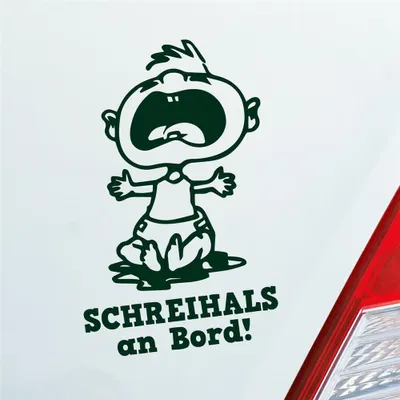 Produktbild von Auto Aufkleber Schreihals an Bord! Baby Kind Junge Mädchen 15x9 cm Dunkelgrün Sticker Heckscheibenaufkleber