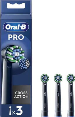 Immagine prodotto di Oral-B Pro Cross Action 3 Testine di Ricambio Nere per Spazzolini Elettrici 3D/2D