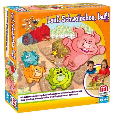 Produktbild von Mattel Y2552 - Lauf Schweinchen lauf, Strategiespiel für Kinder