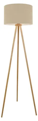 Produktbild von Stehleuchte - Stehleuchte "ARDITA" H:152cm beige, Stehlampe im Scandi Style, aus Holz und Textil in beige, 152 cm hoch, Ø 61,6 cm, E27-Fassung – Druckschalter