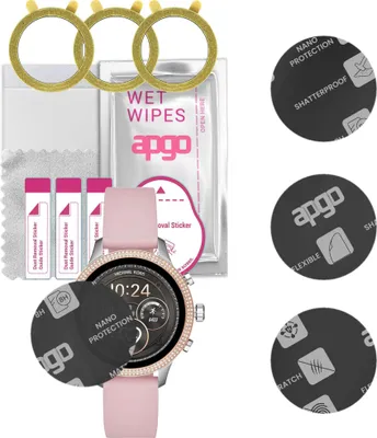 Produktbild von apgo 3 Stück Schutzglas, Matt, kompatibel mit Michael Kors Runway Smartwatch, Hybrid 8H, Ersatz für Hartglas, Displayschutzglas, Bildschirmschutz, Displayschutz, kratzfest
