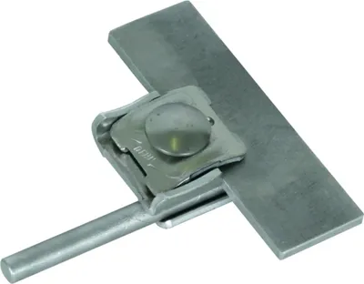Produktbild von DEHN Falzklemme, Al, Klemmbereich 0,7-8mm, Klemmbock für Rd 6-10mm, 1 Stk.
