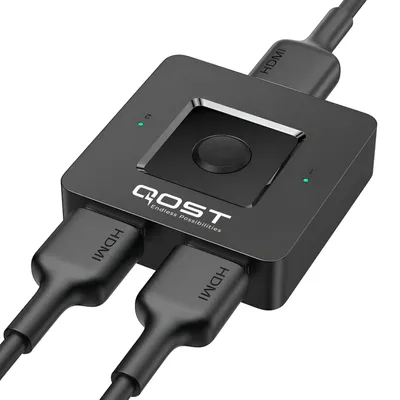 Produktbild von Qost – HDMI Switch – Bi-Direktional – HDMI Splitter – 4K / 60Hz – HDMI Switch 2 Ports – 2 In 1 Out / 1 In 2 Out – Schwarz