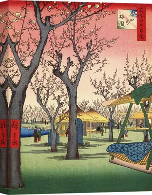 Productafbeelding van Japanse kunstafdruk op canvas – Ando Hiroshige, Kersenbloesemtuin, Kamata – 60 x 40 cm