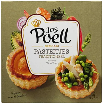 Immagine prodotto di Jos Poell Pasteitjes Traditioneel 125g – tradizionali torte di pasta sfoglia olandesi