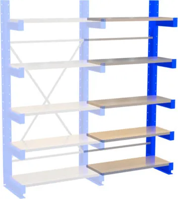 Produktbild von Kragarmregal, Schwerlastregal - 2.000 x 1.000 x 520 mm (HxBxT) - 250 kg - mit Fachböden - Anbauregal - KARL