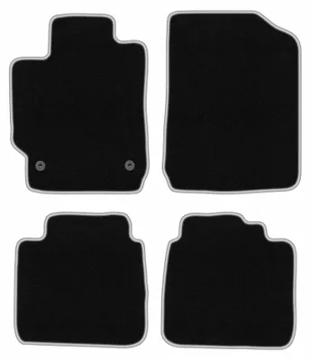 Zdjęcie produktu dla Dywaniki samochodowe welurowe CARLUX-SILVER do: Toyota Camry VII (2007-2011, sedan) czarne ze srebrnym obszyciem, z mocowaniami
