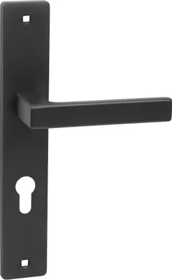 Zdjęcie produktu dla Klamka RANDO Czarna, na długim szyldzie WKŁADKA, do drzwi wewnętrznych, 240x40 mm, Aluminium Stal, Kuchinox