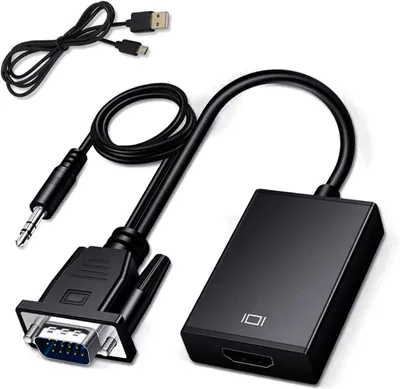 Produktbild von VGA-zu-HDMI-Konverterkabel 1080p mit 3,5-mm-Audiokabel und Stromkabel für Fernseher, Projektoren und Monitore