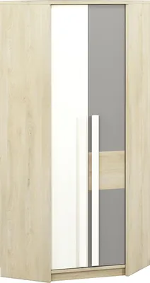 Immagine prodotto di Armadio ad angolo Armadio a ribalta 82x82cm Fjord faggio bianco grigio 2 ante