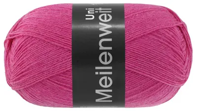 Produktbild von Lana Grossa MEILENWEIT 100 g UNI 4-fach Sockenwolle in Uni-Farben 420 m Farbe 1401 - Pink