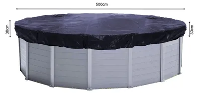 Zdjęcie produktu dla Przykrycie do basenu, okrągłe, 560 cm, czarne - przykrycie zimowe, polietylen, 200 g/m²